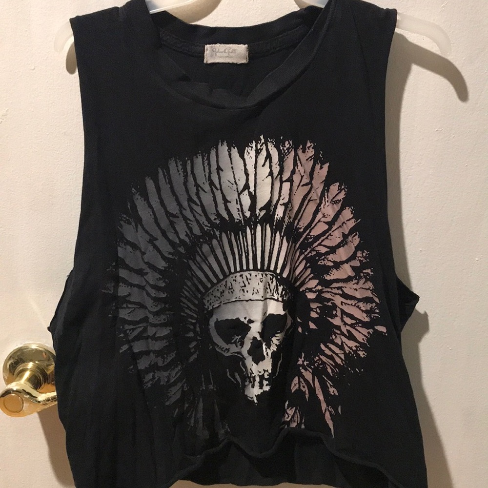Brandy Melville Black Tank Top with Skull